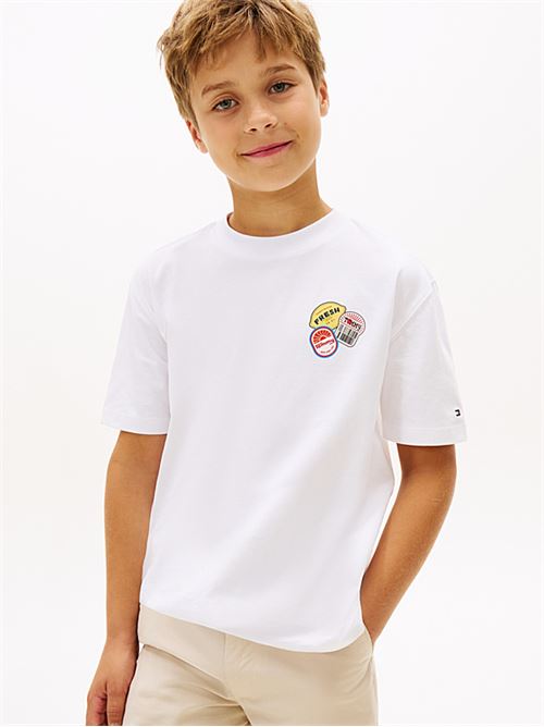 sticker print graphic t-shirt TOMMY HILFIGER | KB0KB10276YBR